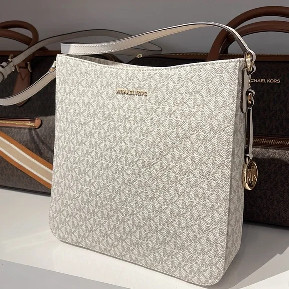 Michael Kors Jet Set Travel Large Messenger Crossbody Bag Light Cream Multi - Picture 11 of 16